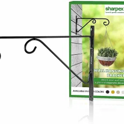 Wall Bracket for Bird Feeders and Houses Planters Lanterns Wind Chimes Hanging Baskets Ornaments String Lights 34cm X 2cm X 23cm Shelf Bracket-13
