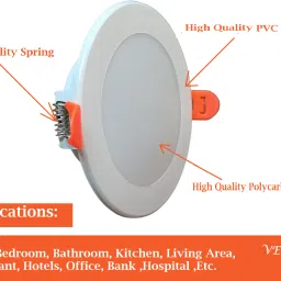 vedrid 9-Watts Round Led Panel Conceal Down pack of 6 Recessed Ceiling Lamp image 3