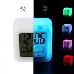 janravi Digital Multicolor Clock image 3