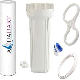 10 Inch Pre-Filter Housing Compatible With All Types of RO UV UF Water Purifier Systems With 1 PP Spun, Double Spanner, 2 Pcs 1/4 Connector, Tafflon Tape and Pipe Solid Filter Cartridge-16