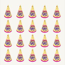 Special You 20-Pcs Yellow & Blue Printed Small Happy birthday Caps-4