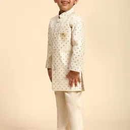 Pro-Ethic STYLE DEVELOPER Boys Floral Embroidered Regular Sequinned Kurta with Churidar image 5