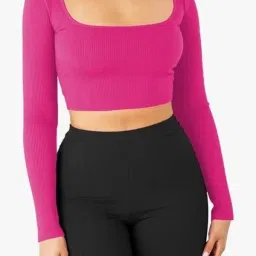 Casual Regular Sleeves Solid Women Pink Top-image-90