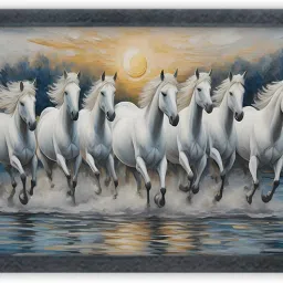 Seven Horse Photo Frame For Wall Mounted Painting Digital Reprint 10 inch x 14 inch Painting-image-77
