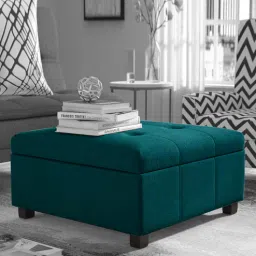 febonic Mubila Fabric Ottoman in Sea Green Colour-picture-13