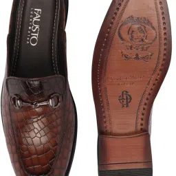 fausto Embossed Leopard Print Design Ethnic Party Back Open Slip On Shoes Mojaris For Men image 2