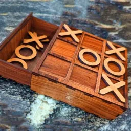 SLA PremiumLaser Cut Wooden Tic Tac Toe Game Party & Fun Board Game-image-14