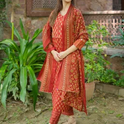 Women Pure Cotton Kurta Palazzo Dupatta Set-picture-33
