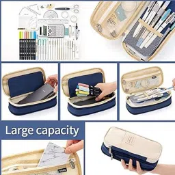 oridor Multi-Compartment Large Capacity Pencil Pouch for Students & Office Use Geometry Box image 2