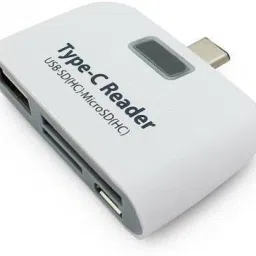 FITUP ™ 3 in1 USB 3.1 Type C USB-C TF SD Card Readers Memory Card Reader OTG For Macbook Tablet Phone Adapter High Speed-Type-018 Card Reader (Metallic White) Card Reader image 2