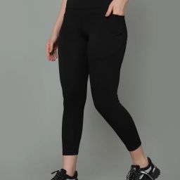 Women Solid Black Track Pants-image-5