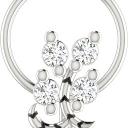 avsar Jashvi 14kt Cubic Zirconia White Gold Nose Wire-image-6