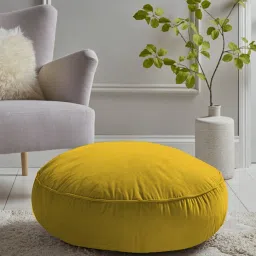 Round Cushion Pillow For Tub, Car, Office, Chair, Balcony, Bedroom, 40 x 40 cm Microfibre Solid Floor Cushion Pack of 1-image-13
