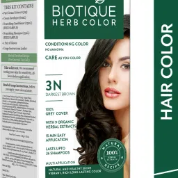 Herbcolor Conditioning | 100% Grey Coverage in 15 Minutes | 3N Hair Colour ,Darkest Brown-image-22