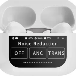 Amtc DISPLAY TOUCHSCREEN EARBUDS, ACTIVE NOISE CANCELLATION TYPE-C CHARGING (WHITE) Smart Headphones-image-39