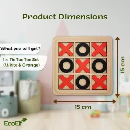 gift collection Wooden Tic Tac Toe Mind Challenging Cross & Zero Board Game For Kids & Adults Strategy & War Board Game image 2