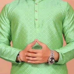 Men Silk Blend Kurta Pyjama Set-image-26