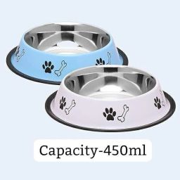 2 Stainless Steel Bone Printed Food Water Feeding Bowl for Dog & Cat(PACK OF 2), Stainless Steel Pet Bowl-image-97
