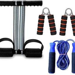 HOME GYM EXERCISER TUMMY TRIMMER WITH SKIPPING ROPE AND 2PC FOAM HAND GRIP Fitness Accessory Kit Kit-image-94