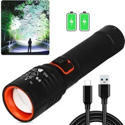 Metal Body Light Long Range 2 in 1 Long Distance Up to 0.4 Km high power Torch-12
