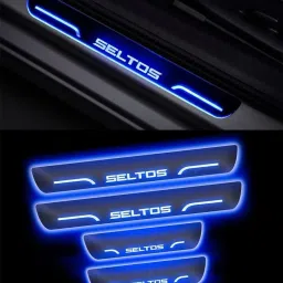 Mirror Finish Car Door Foot Step LED Sill Plate for Seltos (Set of 4, Blue) Door Sill Plate-image-18