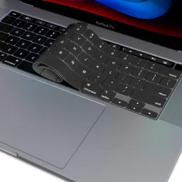 Etzin Silicone Keyboard Cover Skin with-Touch Bar, With ESC Button EPL-915CC MacBook Pro 13 A2338 M1 A2289 Keyboard Skin image 2