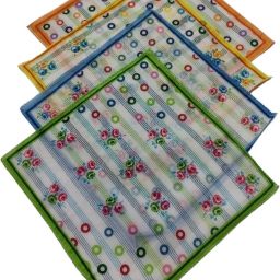StitchStory Women Soft Cotton Hankies Ladies hanky set for women ["Multicolor"] Handkerchief-image-45