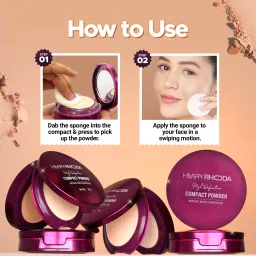 hilary rhoda High-Definition Pressed Powder | 2 in 1 Compact Powder | Shimmery & Matte Finish Compact image 5