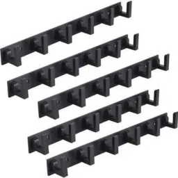 Stainless Steel 6 Pin L Black Cloth Hooks Hanger Hanging Key Clothes (Pack Of 5) Door Hanger-image-78