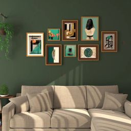 art street Multicolour Engineered Wood (Set of 8) Art Panels-picture-49