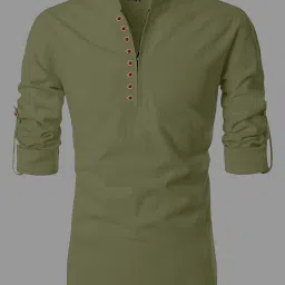 Men Solid Cotton Blend Straight Kurta-image-41