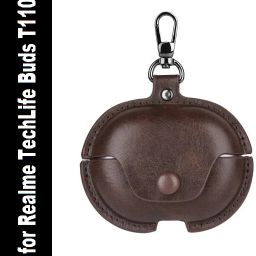 Colorcase Leather Press and Release Headphone Case For Realme TechLife Buds T110-image-70