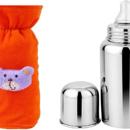 Baby Feeding Bottle With Cover - Stainless Steel-image-14