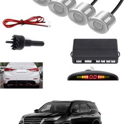 4Silver Parking Sensor With LED Display Increased Safety For Car-111 Universal 4 Silver Reverse Parking Sensor With LED Display For Cars-111 Parking Sensor-image-79
