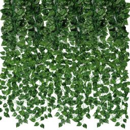 Pack of 6 Artificial Money Plant Vine,For |Home|Office|Garden| Decoration Green Westeria Artificial Flower-8