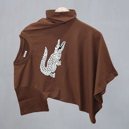 magneto Women Printed Round Neck Pure Cotton Brown T-Shirt-picture-7