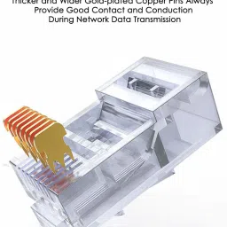 Fedus CAT6 RJ45 Ends, 10-Pack CAT6 Connector, CAT6A, CAT6 / CAT5e CAT5, RJ45 Connector, 8P8C Ethernet Cable Crimp Connectors UTP Network Plug for Solid Wire and Standard Cable, Transparent Lan Adapter image 5