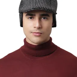 ELLIS Men Black & Grey Self Design Ascot Cap-21