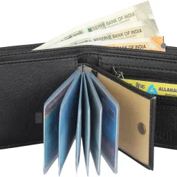 Men Black Artificial Leather Wallet - Regular Size-image-80