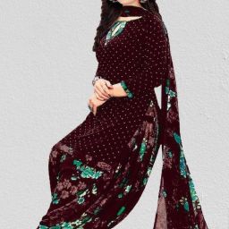 Unstitched Crepe Salwar Suit Material Printed-image-94