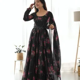 Printed Georgette Stitched Anarkali Gown-image-13