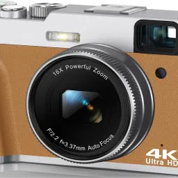 dkian 4K Video Compact Cameras with 16X Digital Zoom Anti Shake 2 Batteries DC-43