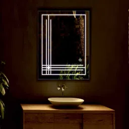 Wall Decor LED Mirror Glass with Touch Sensor for Home Size - 18x24 Inch Bathroom Mirror-picture-17