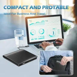 VOOCME High Speed USB and Type C 3.0 Slim Portable External CD/DVD-RW External DVD Writer image 5