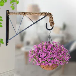 garden deco 10 Inch Rope Bracket for Hanging Baskets and Bird Feeders (Set of 1 Pc) 26.5 Shelf Bracket image 4