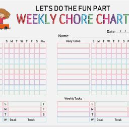 Magnetic Whiteboard Let's Do The Fun Part Weekly Chore Chart for Refrigerator-17