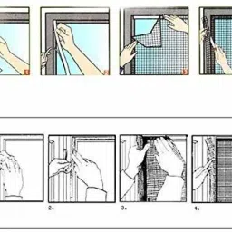 buyagain HDPE - High Density Poly Ethylene Infants Washable Mosquito net for Windows Fiberglass 5X6 FT BLACK WINDOW MOSQUITO NET Adhesive Hook & Normal Loop with Stitched to Net Black Color Mosquito Net image 4