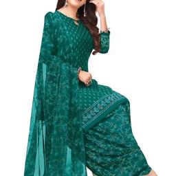 Unstitched Crepe Salwar Suit Material Printed-image-91