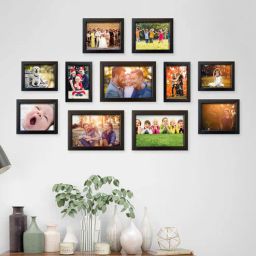 random Kennedy Set Of 11 Brown Synthetic Wood Collage Photo Frames-picture-8