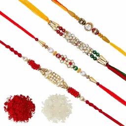 Thread EVRKHI4 Assorted Chawal Roli Pack, Rakhi Set-image-68